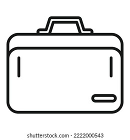 Laptop briefcase icon outline vector. Case bag. Closed suitcase