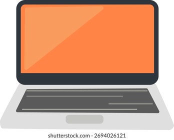 Notebook mit hellorangefarbenem Bildschirm