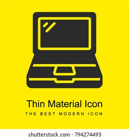 Laptop bright yellow material minimal icon or logo design
