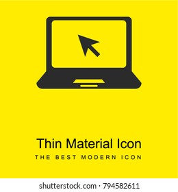 Laptop bright yellow material minimal icon or logo design