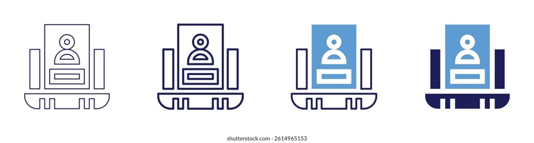 Laptop browser icon in 4 different styles. Thin Line, Line, Bold Line, Duotone. Duotone style. Editable stroke.