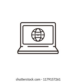 Laptop browser icon isolated on white background