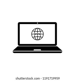 Laptop, browser icon symbol
