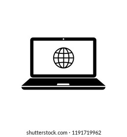 Laptop, browser icon symbol