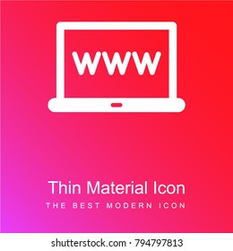 Laptop Browser red and pink gradient material white icon minimal design