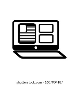 Laptop with browser web icon, Laptop Vector illustration Isolated on white background