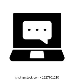 laptop bubble glyph icon