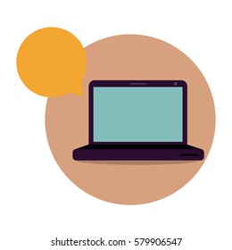 laptop bubble icon image, vector illustration design