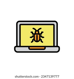 Laptop Bug Icon Vector Illustration