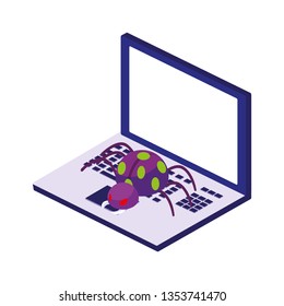 laptop with bug infection