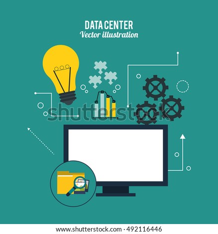 Laptop bulb and gears icon. Proffesional Solution. Vector graphi