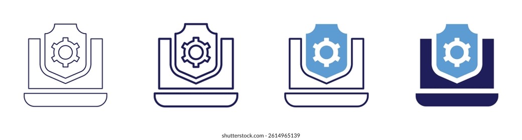 Laptop bundle icon in 4 different styles. Thin Line, Line, Bold Line, Duotone. Duotone style. Editable stroke.