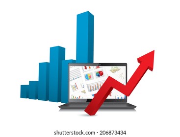 laptop and business chart