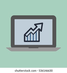 Concepto de gráfico de negocios para portátiles