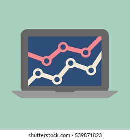 Concepto de gráfico de negocios para portátiles
