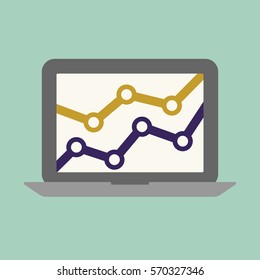 Concepto de gráfico de negocios para portátiles