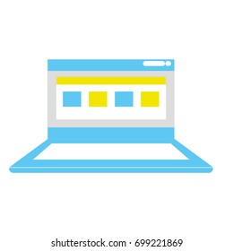 laptop with business virtual document information