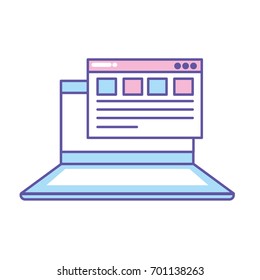 laptop with business virtual document information