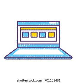 laptop with business virtual document information