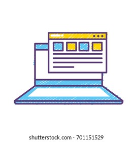 laptop with business virtual document information