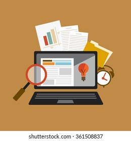 laptop businessman illustration