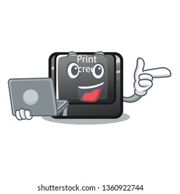 With laptop button print screen the computer character