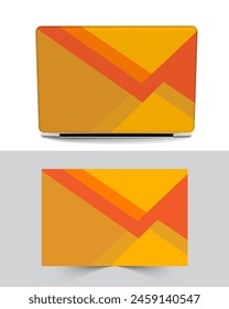 Diseño de la jaula o cubierta del ordenador portátil con múltiples colores y formas contra el fondo blanco y gris eps formato de archivo de Vector.