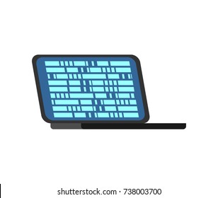 Laptop calculating isolated. portable computer on white background. Vector illustration