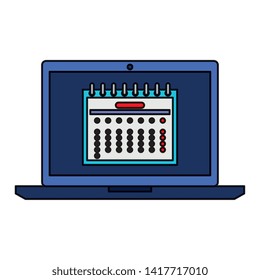 laptop with calendar date reminder