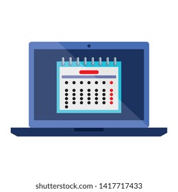 laptop with calendar date reminder