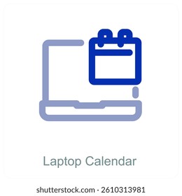 Laptop Calendar and device icon concept