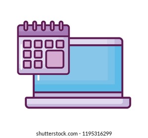 laptop with calendar reminder