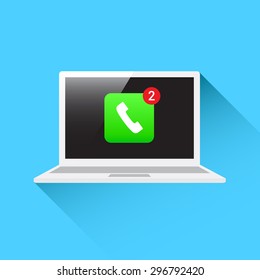 Laptop Call Notification Icon