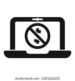 Portátil cancelar el icono de pago vector simple. Error de tarjeta. Dinero de crédito