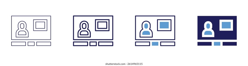 Laptop capability icon in 4 different styles. Thin Line, Line, Bold Line, Duotone. Duotone style. Editable stroke.