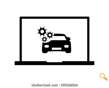 laptop, car, icon, vector illustration eps10
