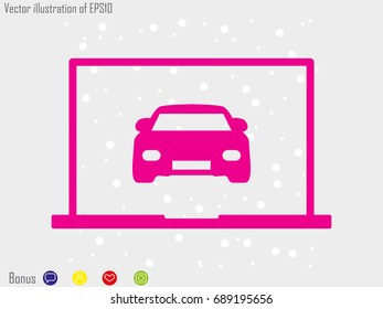 laptop, car, icon, vector illustration eps10