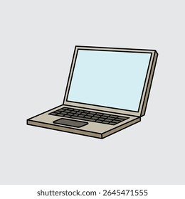 A Laptop cartoon illustration isolated on a light background