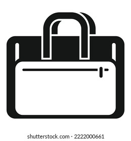Laptop case icon simple vector. Briefcase bag. Business suitcase