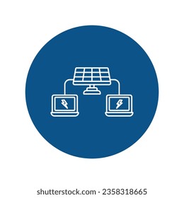 Laptop-Ladung über solarbetriebenes Vektorsymbol, das leicht modifiziert oder bearbeitet werden kann

