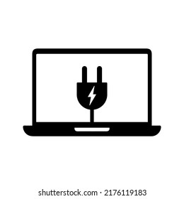 Laptop Charging Icon. Vector Illustration