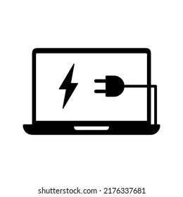 Laptop Charging Icon. Vector Illustration