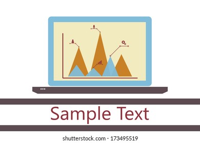 Laptop with chart, business concept