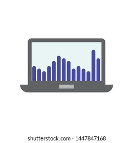 laptop chart icon. Logo element illustration. laptop chart design. colored collection. laptop chart concept. Can be used in web and mobile