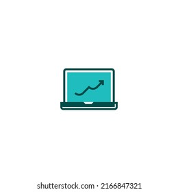 Symbol für die Linie des Laptop-Diagramms. lineares Stilzeichen für mobiles Konzept und Webdesign. Rahmenvektorsymbol. Symbol, Logo-Abbildung. Vektorgrafik