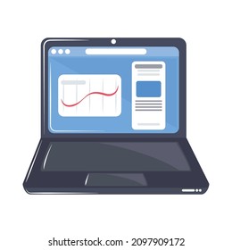 laptop chart on screen icon