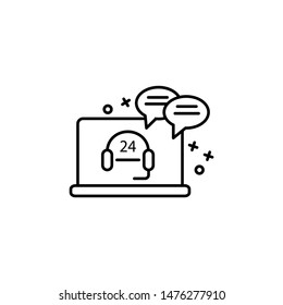 Laptop, chat, headphone icon. Element of customer services icon