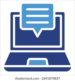 Elemento del icono del chat del ordenador portátil para el diseño