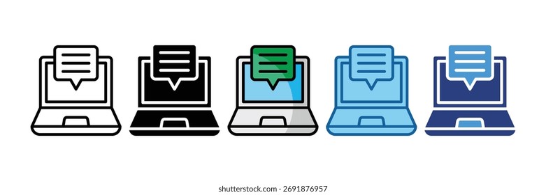 Elemento del icono del chat del ordenador portátil para el diseño