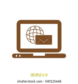 laptop, chat, icon, vector illustration EPS 10